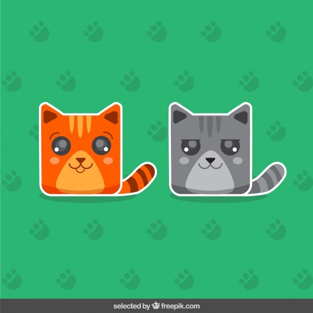 Two cute cats stickers