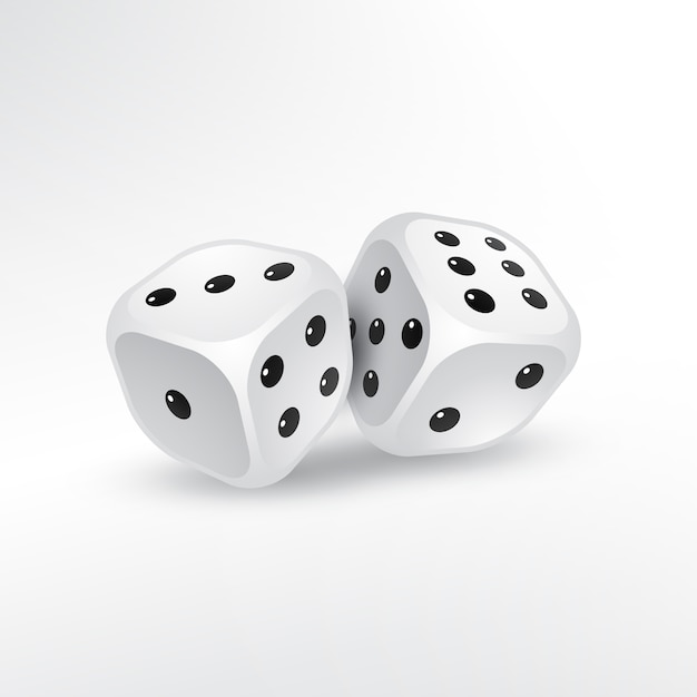 Two dices on white background