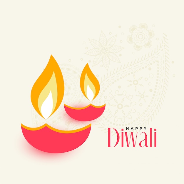 Two diwali diya on white background