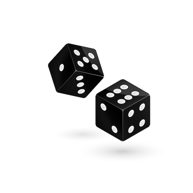 Two falling dice, isolated. | Premium Vector