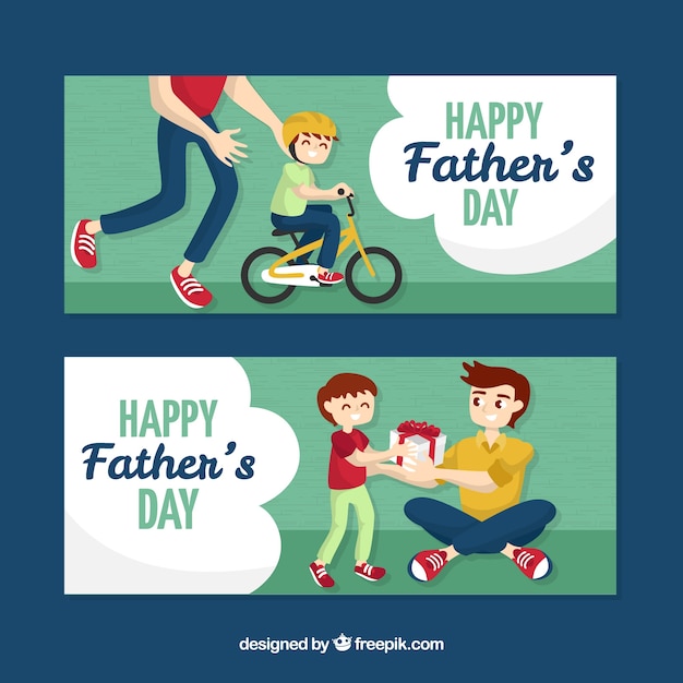Two fathers day banners
