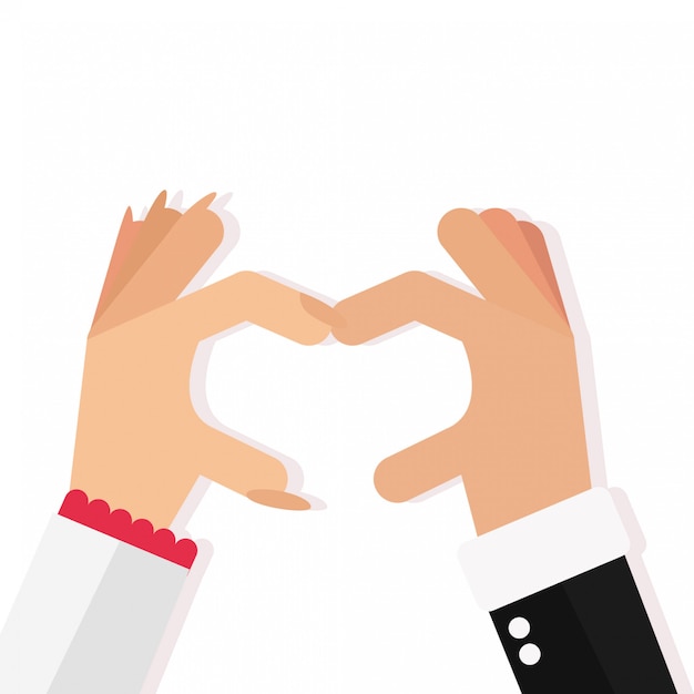 Premium Vector Two Hands Making Heart Sign