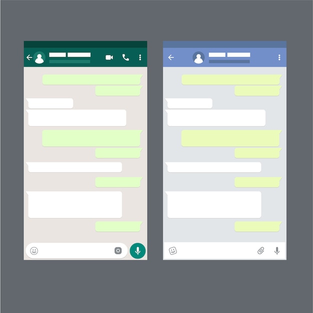 Download Two mobile messenger mockups | Premium Vector