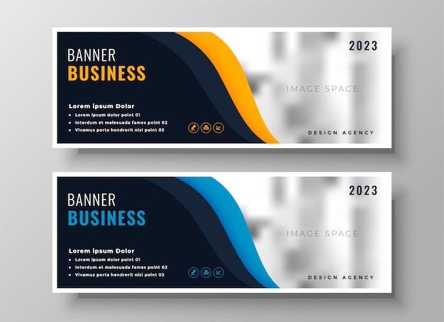 Free Vector | Two modern business banners with image space