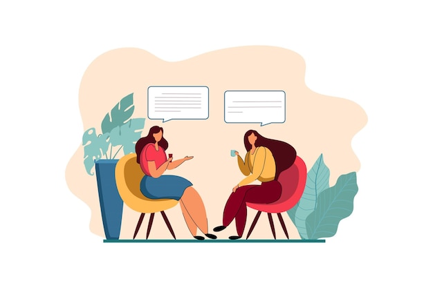  Two people in a business discussion web illustration