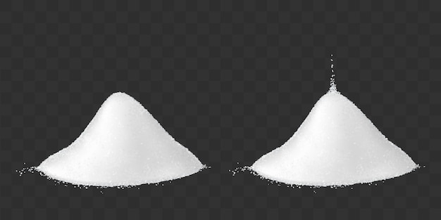 Two piles of salt and sugar set Free Vector