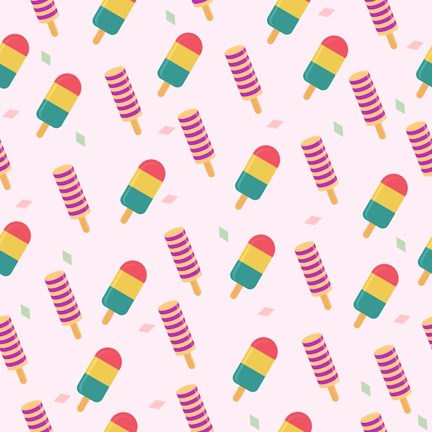 Premium Vector | Two popsicle summer seamless pattern