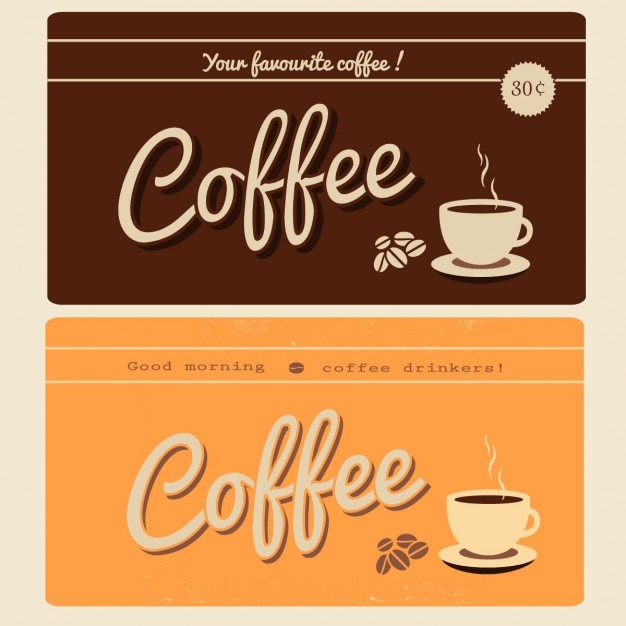 Download Two retro coffee banners | Free Vector