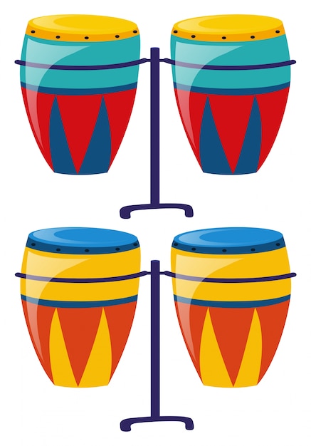 Download Two set of colorful drum Vector | Free Download