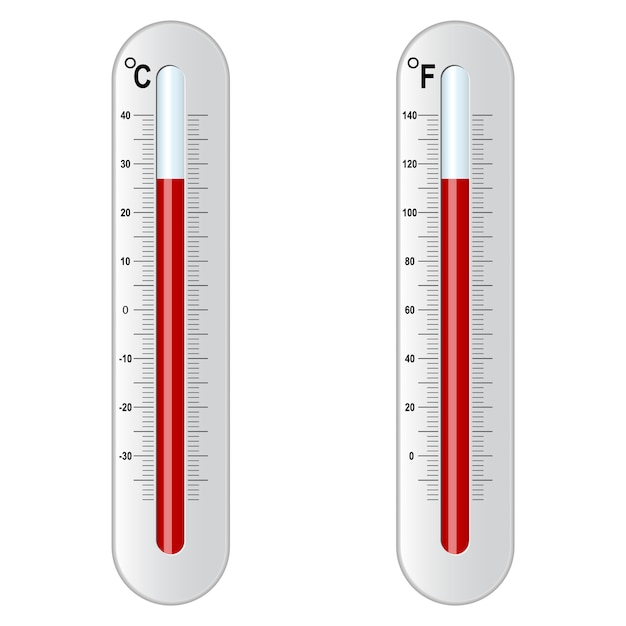 Premium Vector Two thermometer. celsius and fahrenheit.