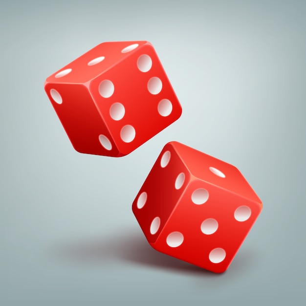 Free Vector | Two vector red casino falling dice with white dots ...