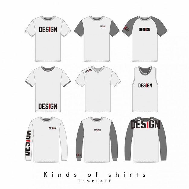 design 360 view of different types of shirts