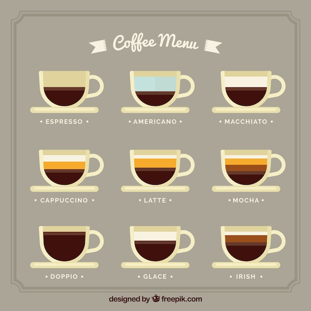 Download Free Types Of Coffee Menu In Flat Design Free Vector Use our free logo maker to create a logo and build your brand. Put your logo on business cards, promotional products, or your website for brand visibility.