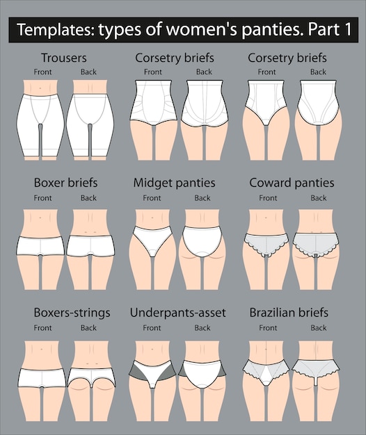 Premium Vector Types of female panties for substitution of tissue samples