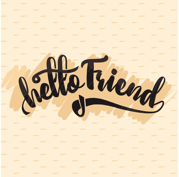 Download Typography design hello friend | Premium Vector