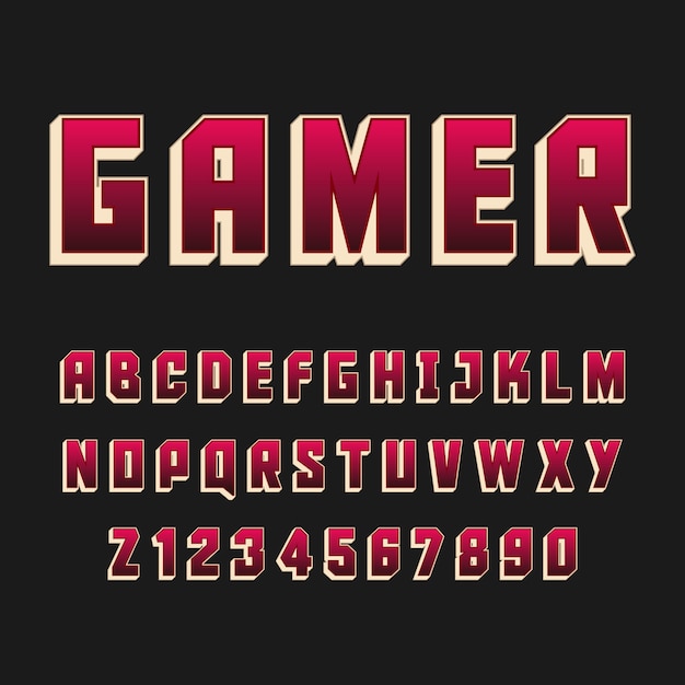 Premium Vector | Typography gamer alphabet style. decorative typeset ...