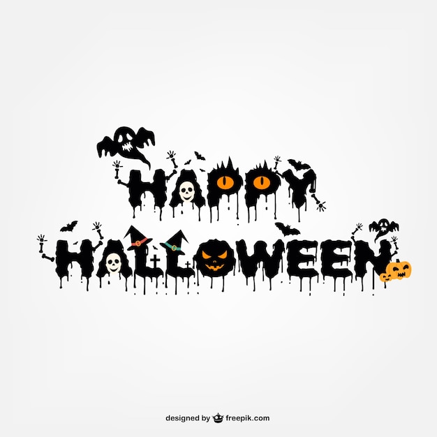 Download Typography halloween logo design Vector | Free Download