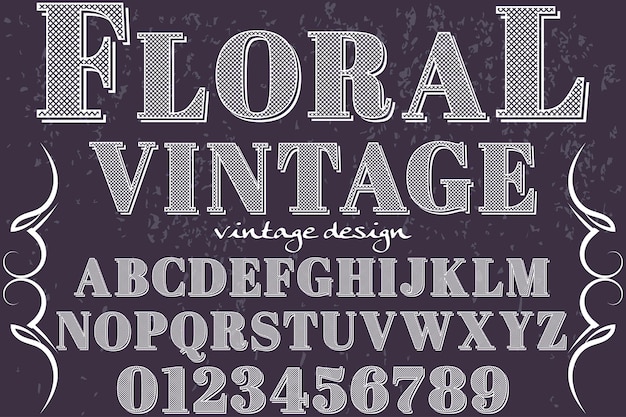 Premium Vector | Typography shadow effect font design floral vintage