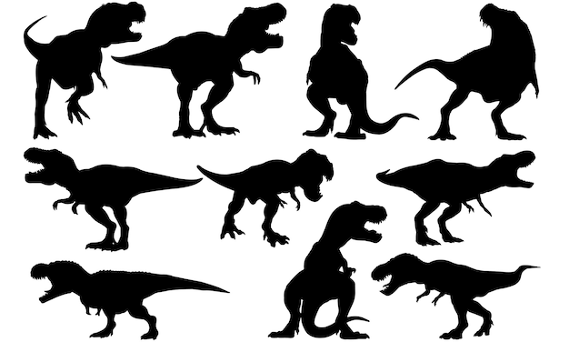 Tyrannosaurus dinosaur silhouette | Premium Vector