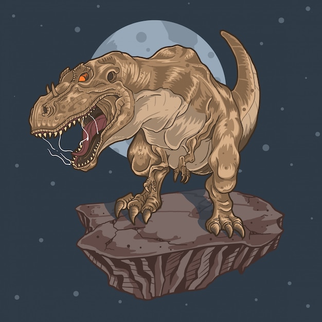 Download Premium Vector | Tyrannosaurus rex t-rex scream legendary ...