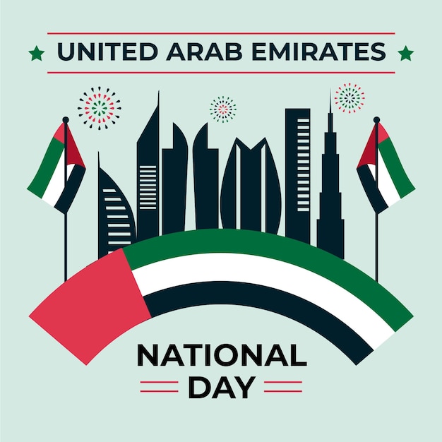 Premium Vector | Uae national day celebration flat design