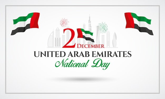 Premium Vector | Uae national day logotype with uae national flag and ...