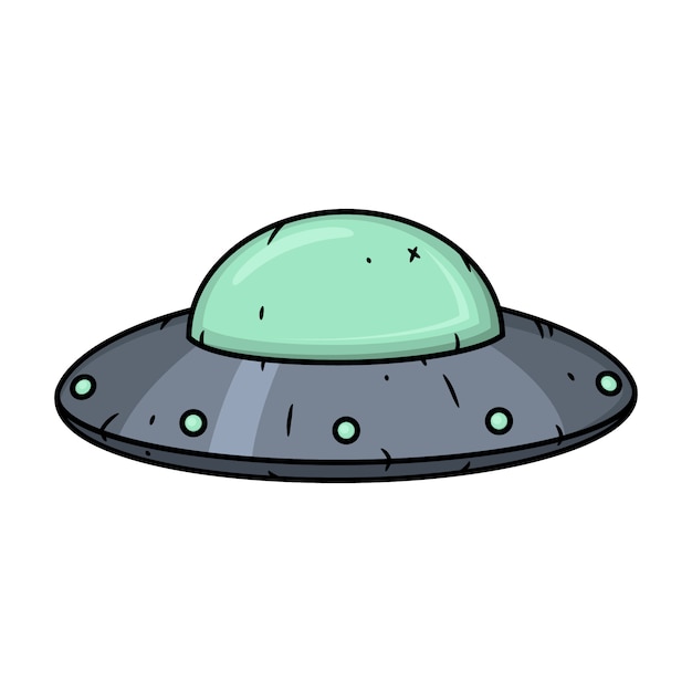 Premium Vector | Ufo. cartoon alien spaceship. cosmic ship in form saucer.