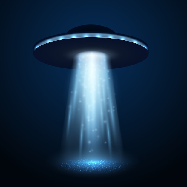 Ufo light beam isolated. vector illustration | Premium Vector