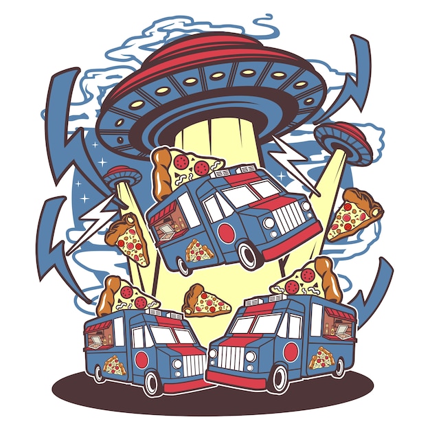 Premium Vector Ufo Pizza On White