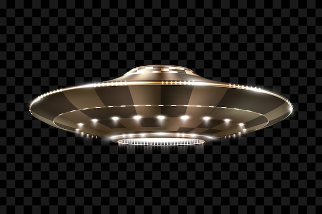 Ufo ユーフォー 透明な背景 イラストに未来的なufo プレミアムベクター