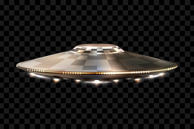 Ufo ユーフォー 透明な背景 イラストに未来的なufo プレミアムベクター