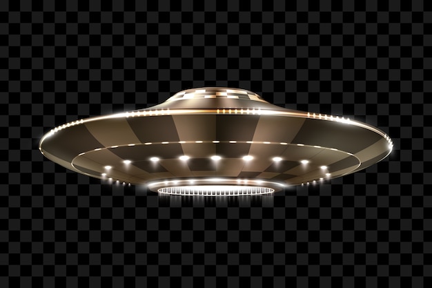 Premium Vector Ufo Unidentified Flying Object Futuristic Ufo On A Transparent Background Illustration
