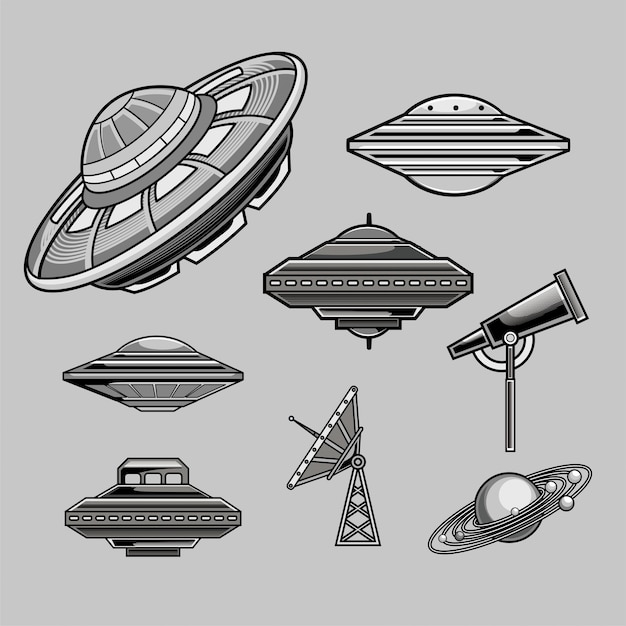 Download Ufo vector pack Vector | Premium Download