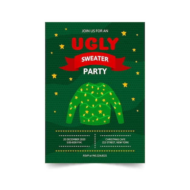 free-vector-ugly-sweater-party-invitation-template