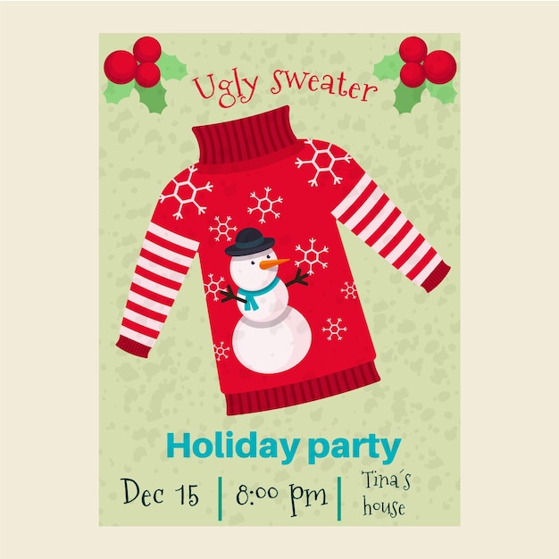 free-vector-ugly-sweater-party-invitation-template