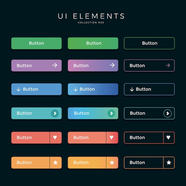 Premium Vector | Ui buttons web design