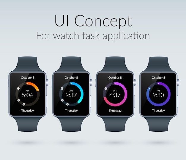 Free Vector | Ui design concept for watch task applications with ...