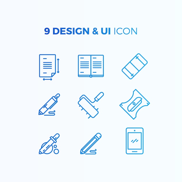 Free Vector | Ui and design icon collection