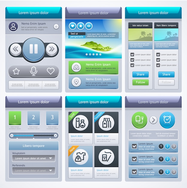 Download Ui design | Premium Vector