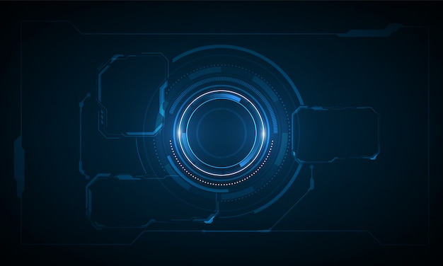 Ui hud screen tech system innovation background Premium Vector