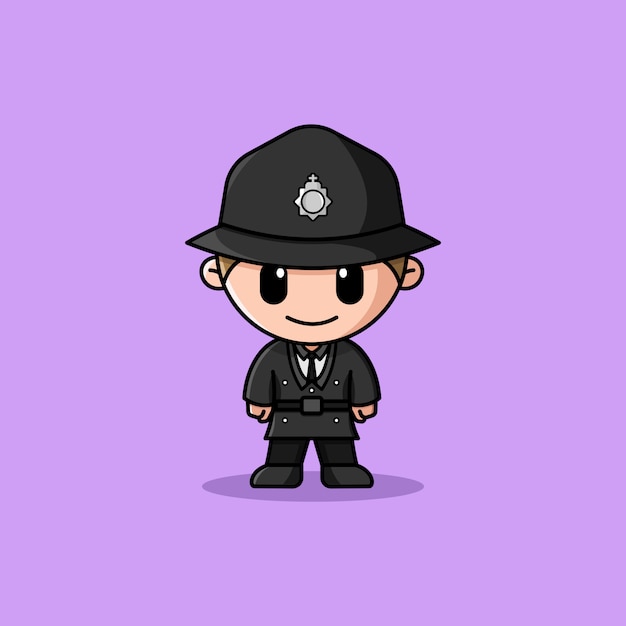 イギリスの警察官のロゴキャラクターマスコット プレミアムベクター
