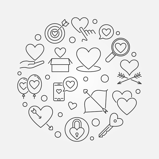 Download Unconditional love round outline illustration | Premium Vector