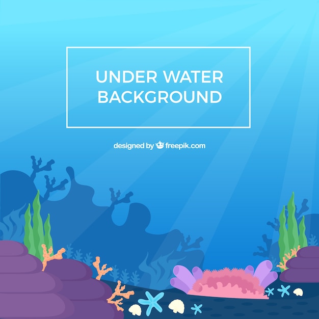 Free Vector | Underwater background with different marine species