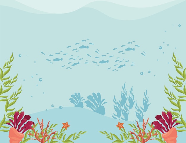 Premium Vector | Underwater scene backdrop