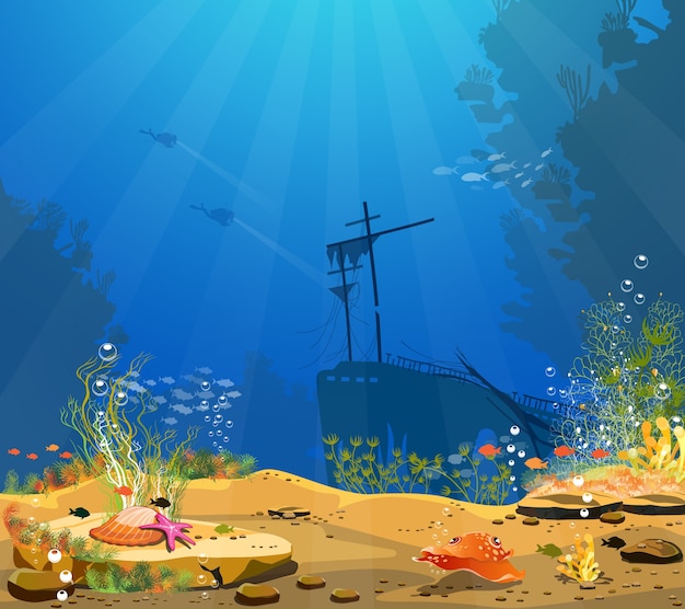 Premium Vector | Underwater world