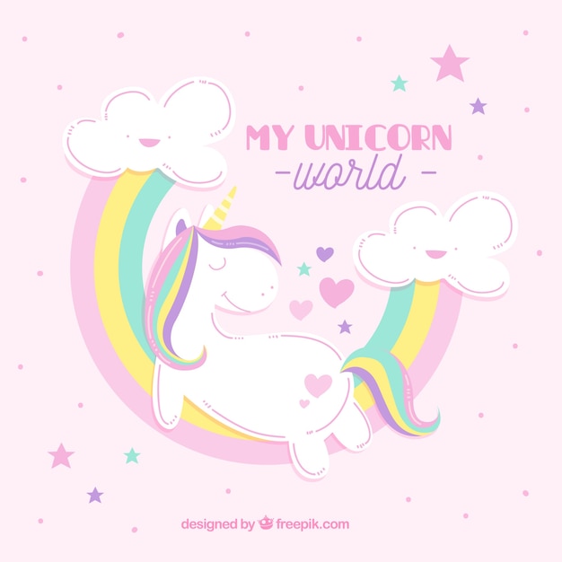 Pastel Rainbow Unicorn Background