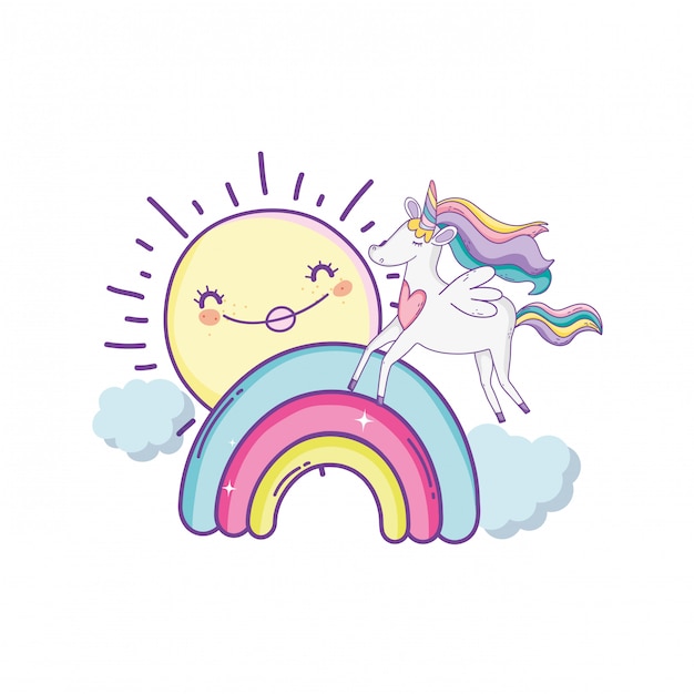 Premium Vector Unicorn On Clouds Cute Cartoons