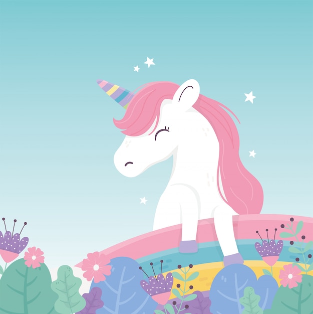 Download Unicorn flowers rainbow decoration fantasy magic dream ...