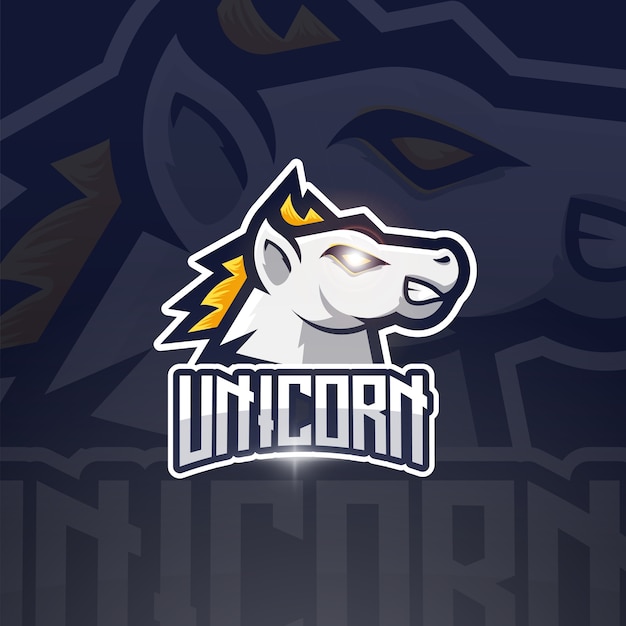 Premium Vector | Unicorn mascot esport logo design