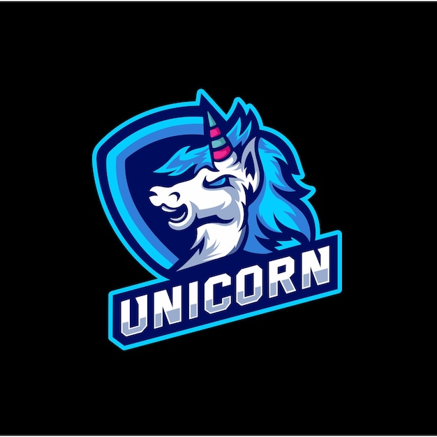 Premium Vector | Unicorn modern sports logo mascot template